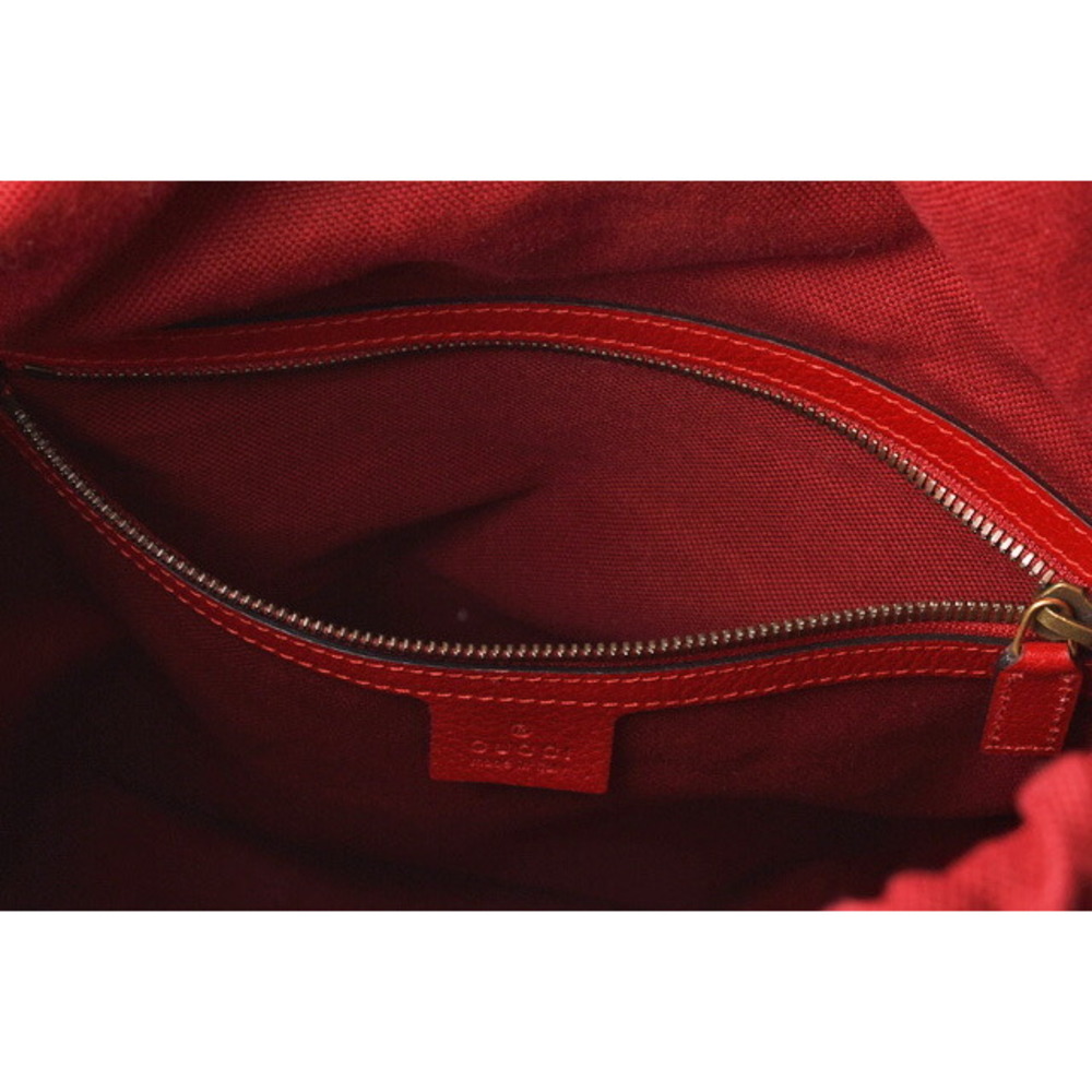 Gucci Drawstring Backpack Striped Leather Logo Tr… - image 9